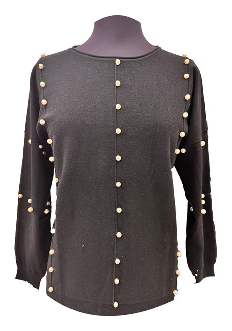 Maglia con perle CECILIA BENETTI | Maglie | 92 516NERO